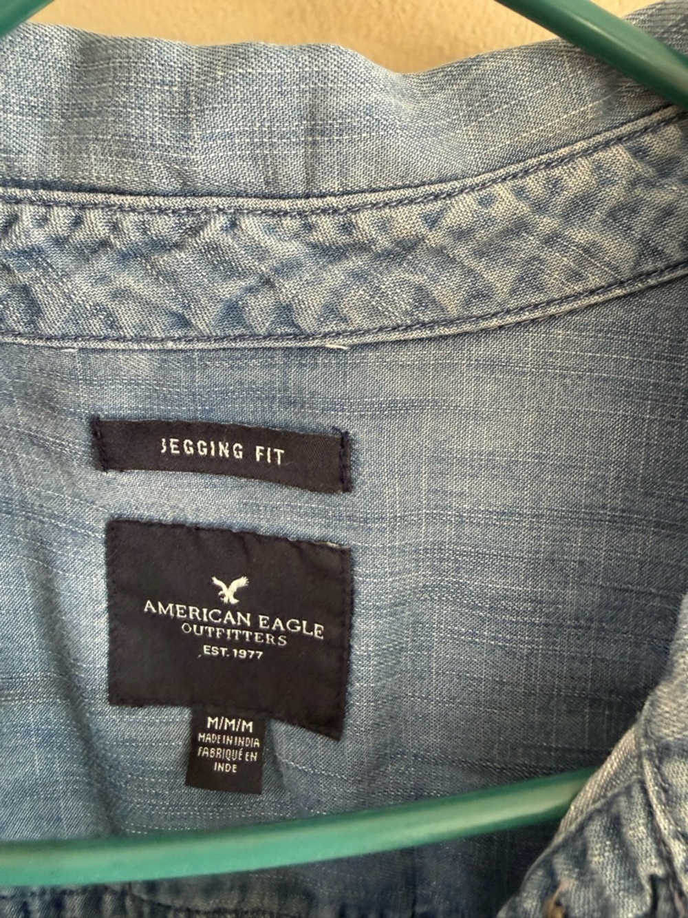 American Eagle Outfitters Light Blue Denim Pintuck Tunic - Picture 7 of 7